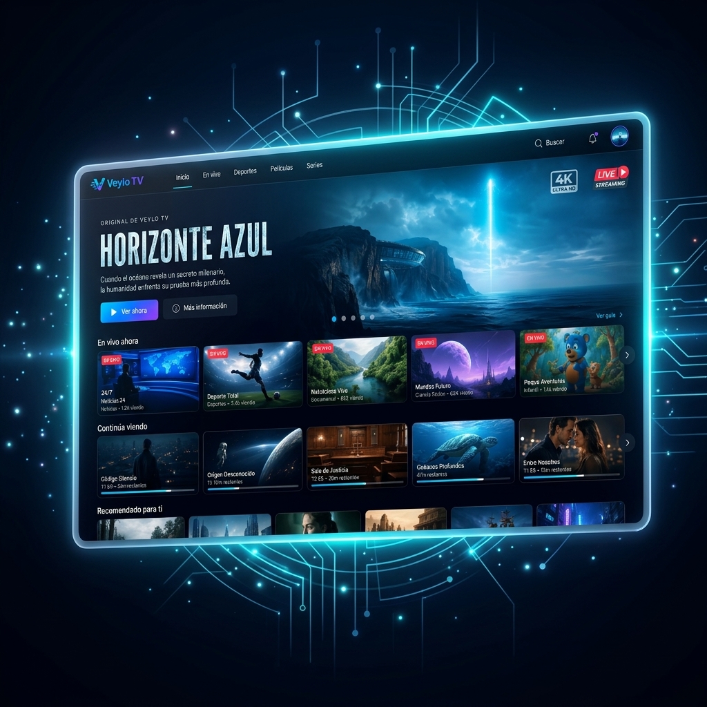 Veylo TV 4K Live Sports & Movies Interface
